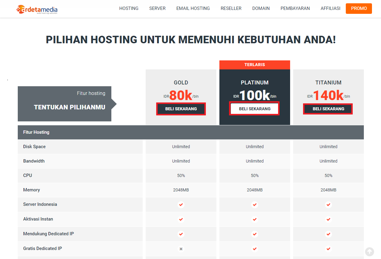 Bagaimana Cara Order Hosting dan Domain Di Ardetamedia?