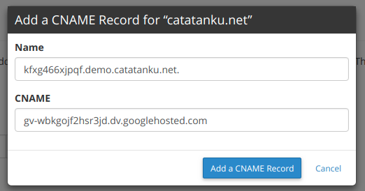 Tambah CNAME Record 2