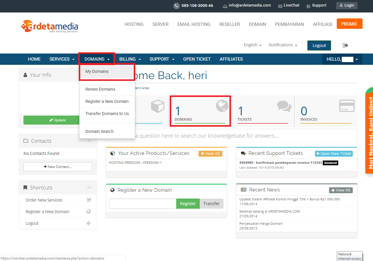 Cara Mengubah Nameserver Domain